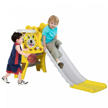 Qaba Toboggan 2 En 1 Pour Intérieur, Toboggan Pour Enfants Facile À Installer Pour Tout-petits De 18-36