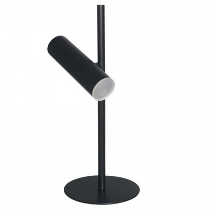 Lampe de table Constance de Dainolite en acrylique givré qui diffuse la lumière, avec fini noir mat et ampoule de 6 W