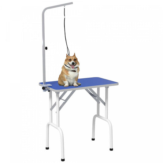 Pawhut Table De Toilettage Pliable De 32 Pouces Pour Petits Chiens, Table De Toilettage Pour Chiens Et Chats Avec Ajustement