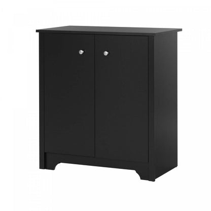 Vito Petite armoire de rangement à 2 portes - Noir pur | Vito Armoire De Rangement 2 Portes - Noir Solide