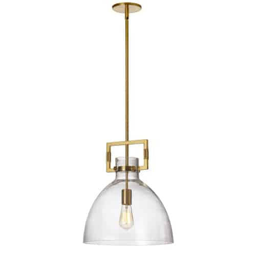 Dainolite Liberty 1 Light Pendant Aged Brass Finish Lamp|Luminaire suspendu Liberty de Dainolite avec fini laiton vieilli et 1 ampoule