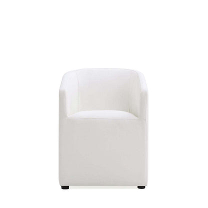 Manhattan Comfort Anna Modern Round Faux Leather Dining Chair - Cream|Chaise de salle à manger arrondie et moderne Anna de Manhattan Comfort en similicuir - crème