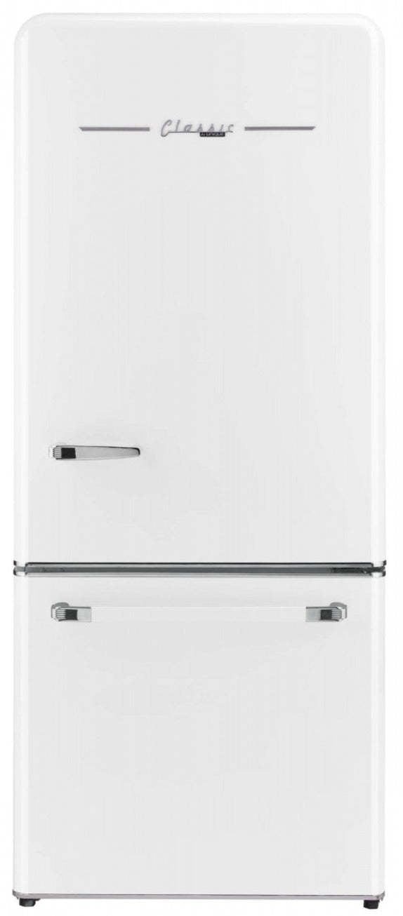 Classic Rétro par Unique 18 pi³ Réfrigérateur à congélateur sans givre en bas - UGP-510L W AC | Classic Retro by Unique Frost-Free Bottom Freezer Refrigerator 18 cu.ft. - UGP-510L W AC | U510LWAC