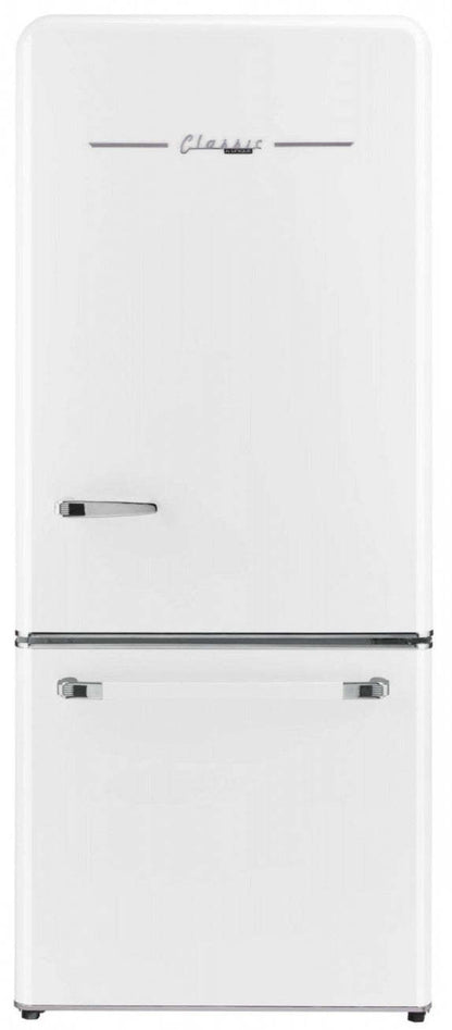 Classic Rétro par Unique 18 pi³ Réfrigérateur à congélateur sans givre en bas - UGP-510L W AC | Classic Retro by Unique Frost-Free Bottom Freezer Refrigerator 18 cu.ft. - UGP-510L W AC | U510LWAC
