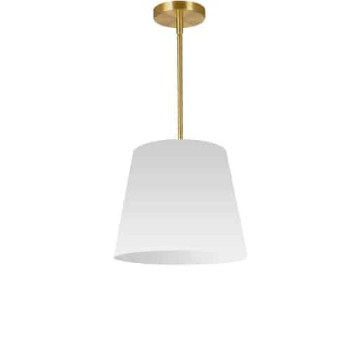 Dainolite Oversize Drum 1 Light Pendant conique Drum Small White Shade Lamp|Petit luminaire suspendu de Dainolite avec très grand abat-jour cylindrique effilé blanc et 1 ampoule