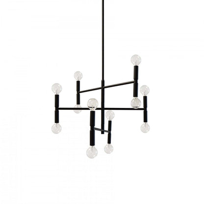 Dainolite Ava 12 Light Chandelier Small Matte Black Finish Lamp|Petit lustre Ava de Dainolite avec fini noir mat et 12 ampoules