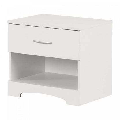 Step One Table De Chevet 1 Tiroir - Table D'Appoint Avec Rangement - Blanc Pur | Step One 1-drawer Nightstand - End Table With Storage - Pure White