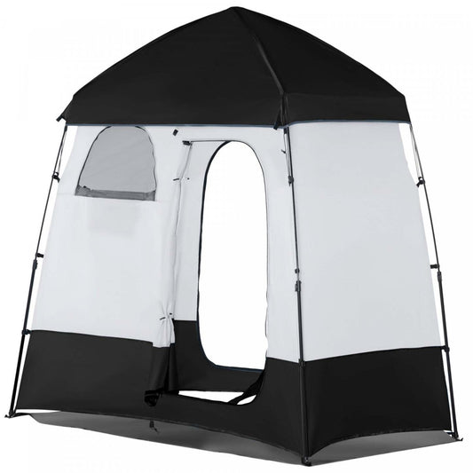 Outsunny Tente De Douche Pop Up, Abri D'intimité Portable Pour 2 Personnes, Cabine De Change Avec 2 Fenêtres, 3