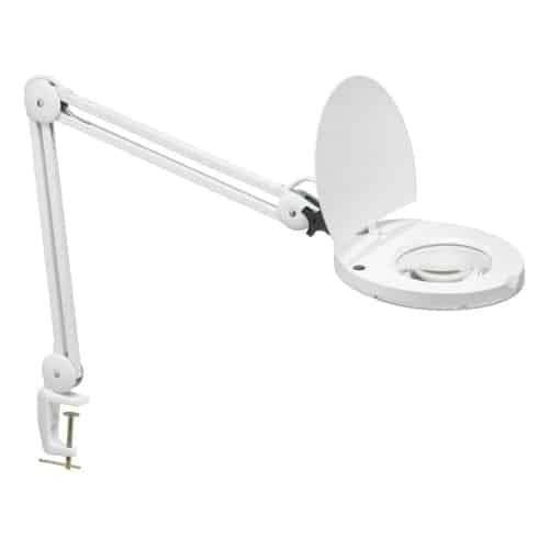 Dainolite LED Magnifier Lamp 8w 5d Lens White Finish|Lampe à loupe à lentille 5 D de Dainolite avec fini blanc et ampoule à DEL de 8 W