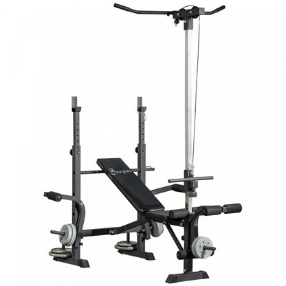 Banc de musculation réglable Soozier avec système de poulie, banc d'entraînement complet du corps|Soozier Banc de Musculation réglable, Banc d'Entraînement Complet du Corps