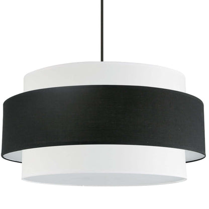 Dainolite Priya 4 Light Chandelier Large Matte Black Black/White Shade Lamp|Grand lustre Priya de Dainolite avec abat-jour noir et blanc, fini noir mat et 4 ampoules