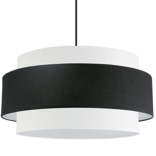 Dainolite Priya 4 Light Chandelier Large Matte Black Black/White Shade Lamp|Grand lustre Priya de Dainolite avec abat-jour noir et blanc, fini noir mat et 4 ampoules