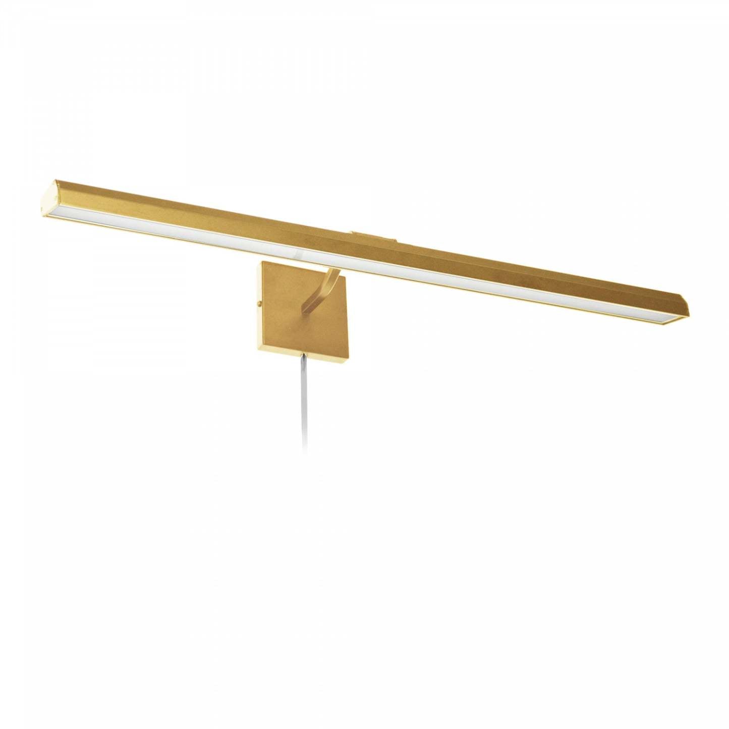 Dainolite Leonardo 32 Picture Light 40w Aged Brass With Frosted Glass Diffuser Lamp|Lampe pour affichage d'image Leonardo de Dainolite de 32 po en verre givré qui diffuse la lumière, avec fini laiton vieilli et ampoule de 40 W