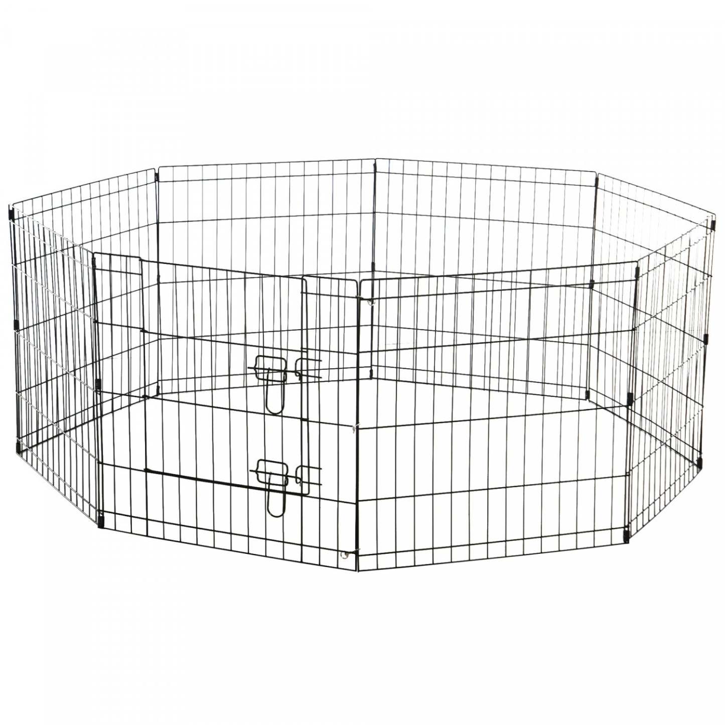Pawhut 24 Pouces Pliable En Metal Parc D'exercice Pour Animaux De Compagnie Cour Chien Chiot Chenil Cage 8 Panneaux