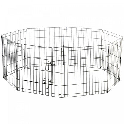 Pawhut 24 Pouces Pliable En Metal Parc D'exercice Pour Animaux De Compagnie Cour Chien Chiot Chenil Cage 8 Panneaux