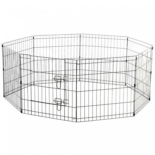 Pawhut 24 Pouces Pliable En Metal Parc D'exercice Pour Animaux De Compagnie Cour Chien Chiot Chenil Cage 8 Panneaux