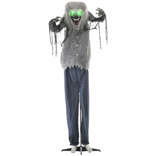 Homcom Squelette Loup-garou d'Halloween Animatronique avec Yeux Lumineux