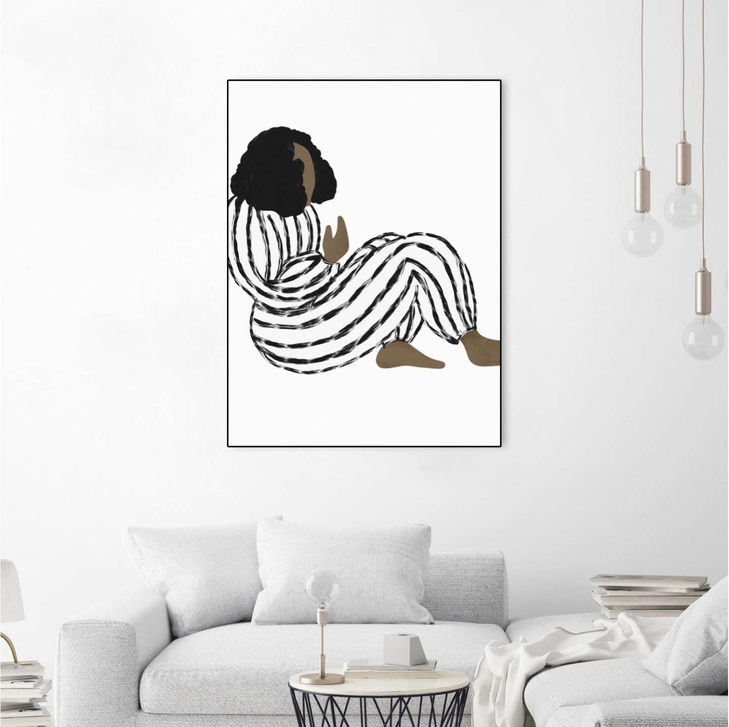 Form Vi Canvas Framed Black 18x24 Wall Art|Œuvre d'art murale sur toile encadrée noire « Form Vi » 18 x 24