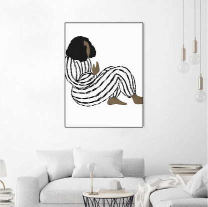 Form Vi Canvas Framed Black 18x24 Wall Art|Œuvre d'art murale sur toile encadrée noire « Form Vi » 18 x 24