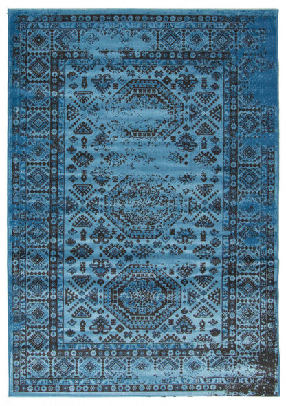 Tapis Jedda Bleu 5'3 x 7'7|Carpette Jedda bleue 5 pi 3 po x 7 pi 7 po|D86FX8AE