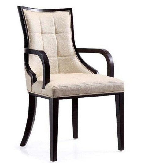 Manhattan Comfort Set of 2 Fifth Avenue Faux Leather Dining Chairs - Saddle &amp; Walnut|Ensemble 2 chaises de salle à manger Fifth Avenue de Manhattan Comfort en similicuir - brun clair et noyer