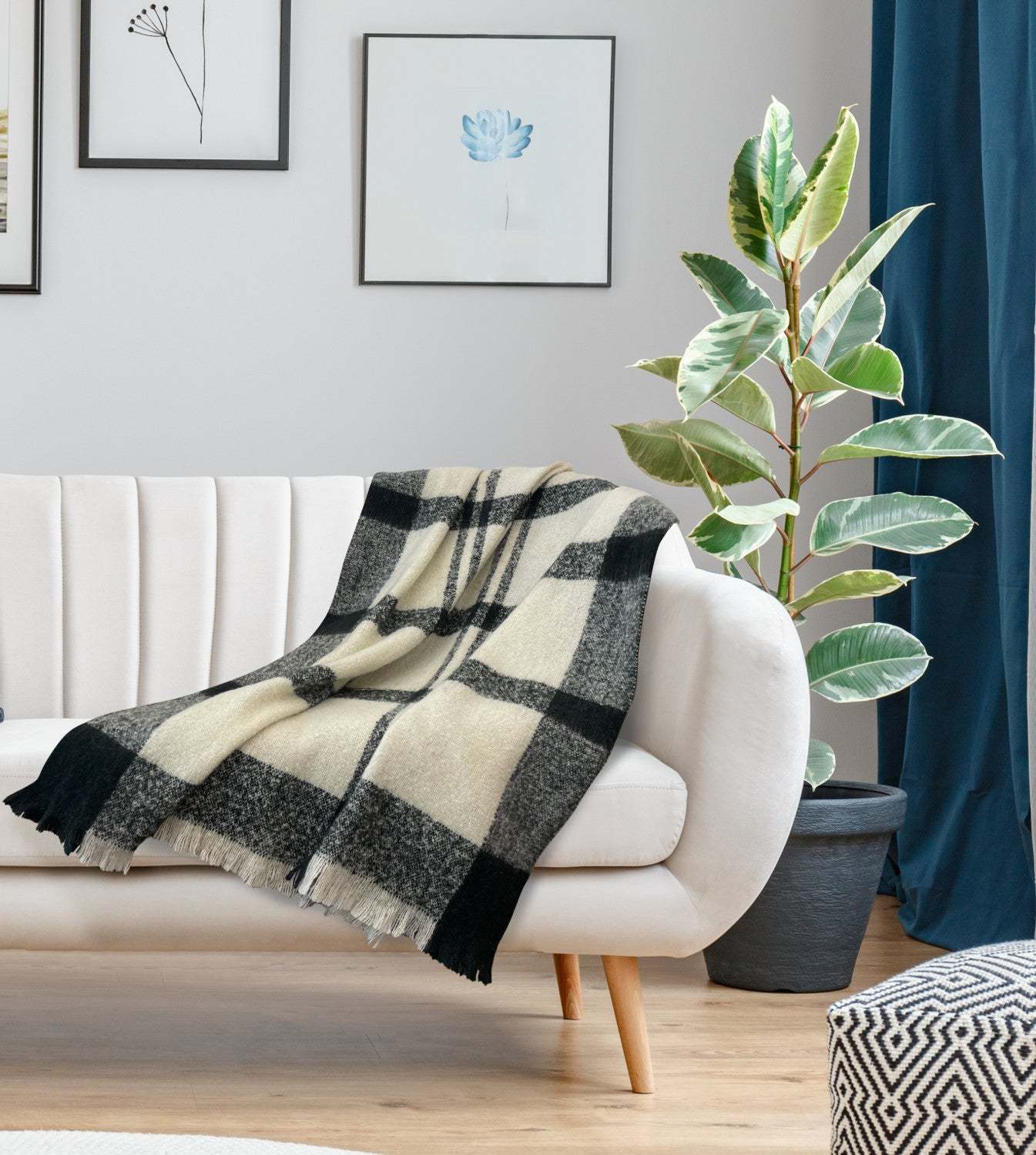 Couverture Stuhleck crème et noir - 50x60|Jeté Stuhleck crème et noir - 50x60|D2585TEQ