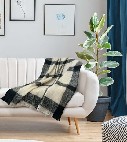 Couverture Stuhleck crème et noir - 50x60|Jeté Stuhleck crème et noir - 50x60|D2585TEQ