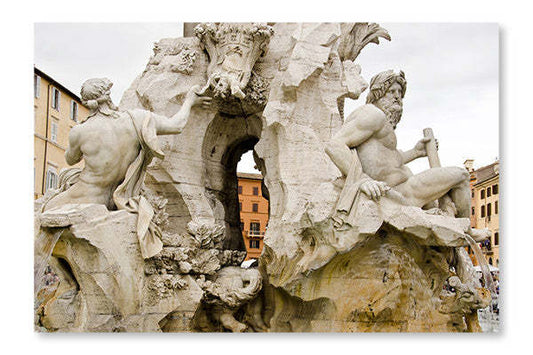 Fontana Dei Quattro Fiumi, Piazza Navona, Rome, Italie Cadre d'art mural 16x24 et panneau en tissu| Fontana Dei Quattro Fiumi, Piazza Navona, Rome, Italie 16 po x 24 po : Cadre d'art mural et panneau de tissu|D44GMW64