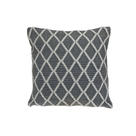 Ribbed Diamond Cushion Grey - Set de 2|Coussin tricoté gris à motif de diamants - ensemble de 2