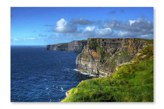 Falaises d'Irlande 24x36 : Cadre d'art mural et panneau de tissu | Cliffs On Ireland 24 po x 36 po : Cadre d'art mural et panneau de tissu | D44GLI94