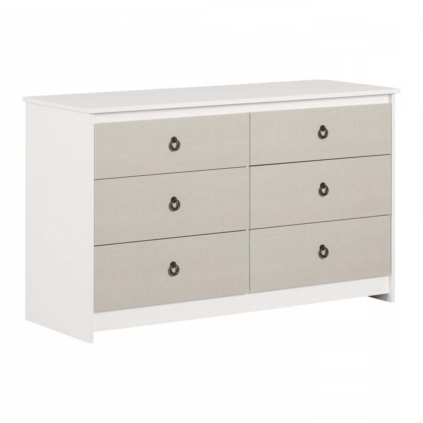 Commode Plenny 6 tiroirs - Blanc Beige|Commode Plenny à 6 tiroirs - blanche et beige