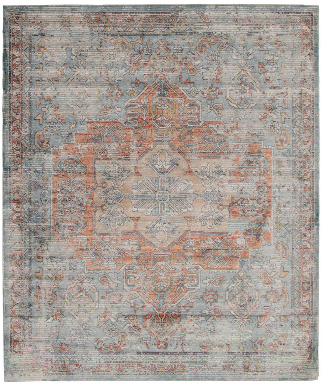 Tapis bleu Baina Heriz - 5'3 x 6'7|Carpette Baina Heriz bleu - 5 pi 3 pox 6 pi 7 po| D28S6APH