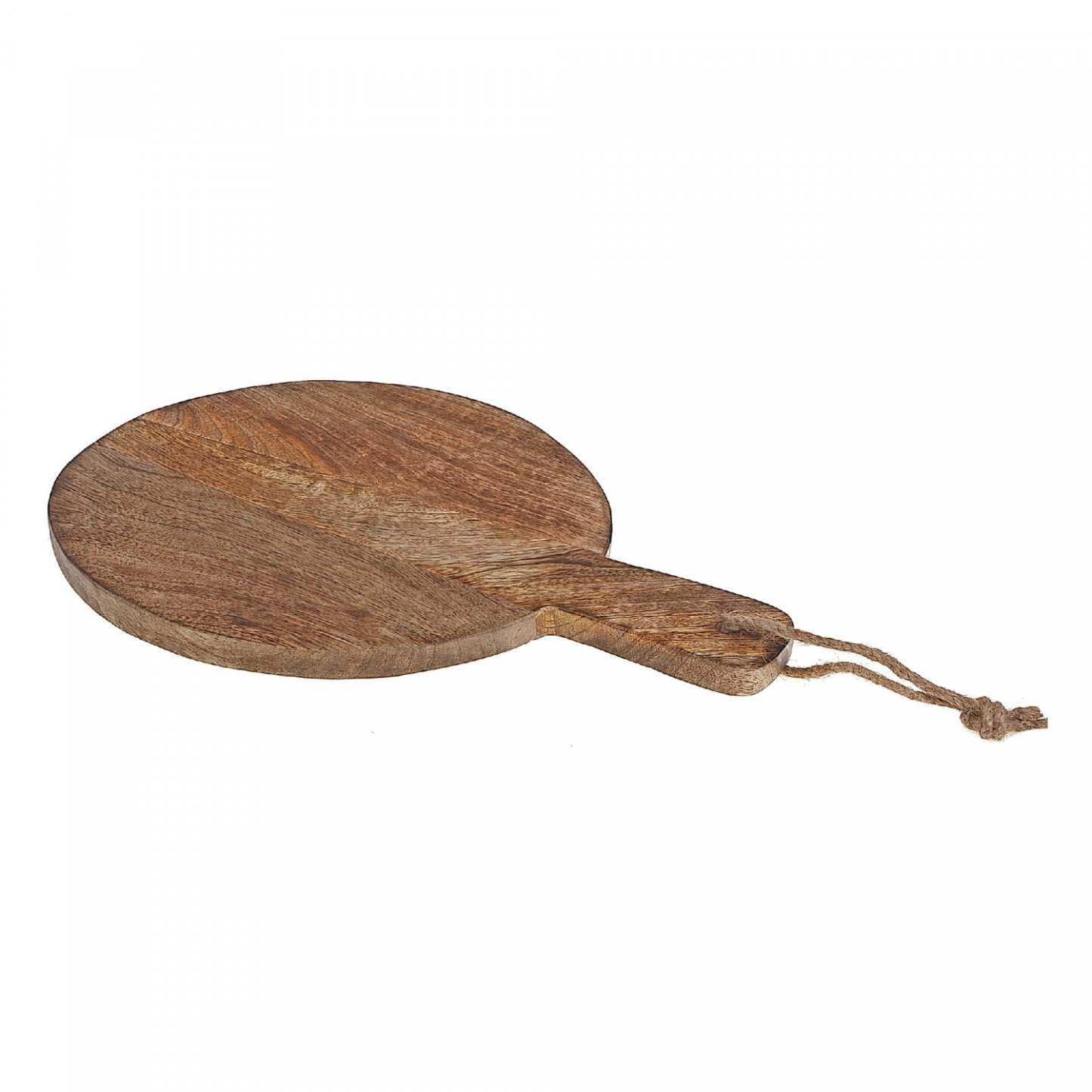 Mango Wood Round Paddle Board Dinnerware|Plateau de service rond en forme de pagaie en manguier