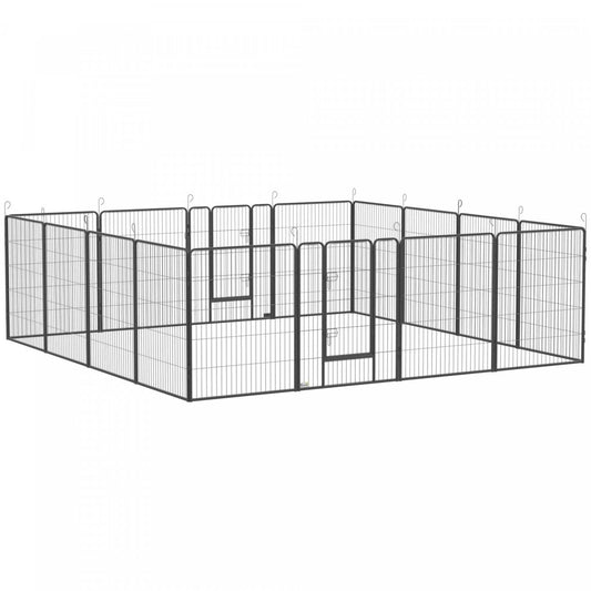 Pawhut Heavy Duty Dog Playpen, 16 Panel 39 Height Metal Pet Puppy Exercise Pen, Diy Design, Outdoor|Pawhut Parc Pour Chien Robuste, 16 Panneaux De 39 Po De Hauteur, Stylo D'exercice Pour Chiot En Métal, Conception DIY, Extérieur