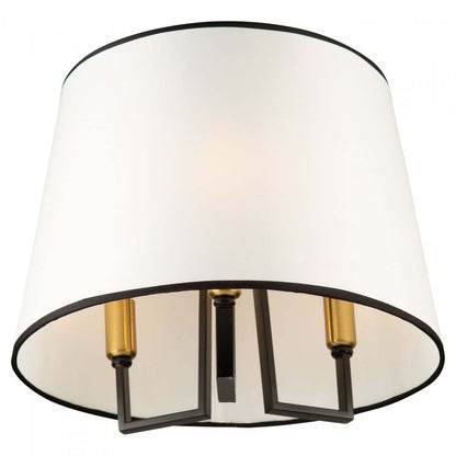 Coco plafonnier semi-affleuré noir et doré à 3 ampoules | Plafonnier semi-affleuré Coco noir et doré à 3 ampoules | D06HLH86