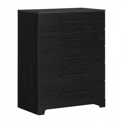 Commode Primo 5 tiroirs - Chêne noir|Commode verticale Primo à 5 tiroirs - chêne noir