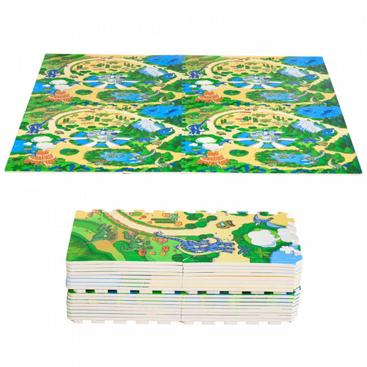 Qaba Kids Foam Puzzle Floor Tiles Tapis De Jeu Pour Tout-petits Pour Bebe 36pcs Apprentissage Anti-d