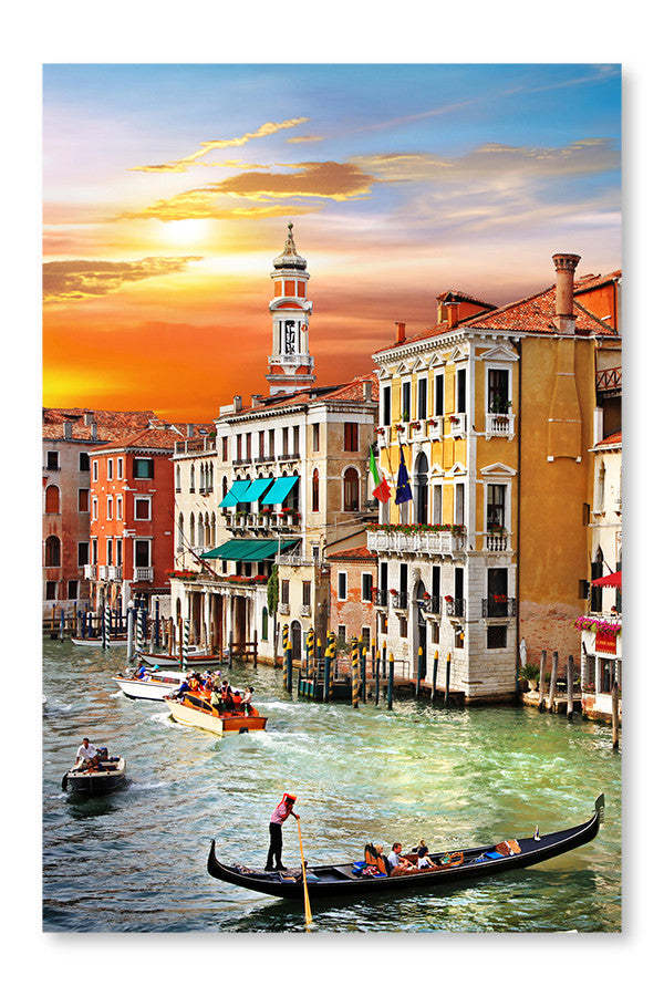 Venice Building 28x42 : Cadre d'art mural et panneau de tissu | Venice Building 28 po x 42 po : Cadre d'art mural et panneau de tissu | D44GCUWE
