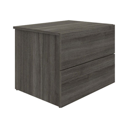 Nordika James Nightstand with 2-Drawers - Grey Oak|Table de nuit James Nordika à 2 tiroirs - chêne gris