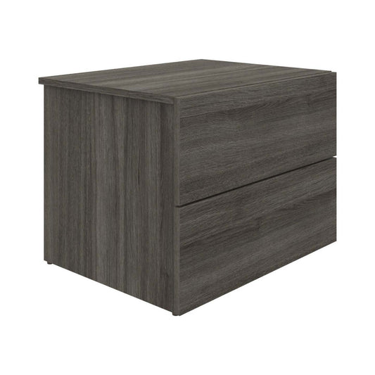 Nordika James Nightstand with 2-Drawers - Grey Oak|Table de nuit James Nordika à 2 tiroirs - chêne gris