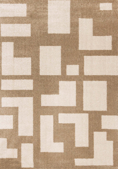 Tapis Hampton Cream Beige à formes géométriques - 7'10 x 10'10|Carpette Hampton crème et beige à motif géométrique - 7 pi 10 po x 10 pi 10 po