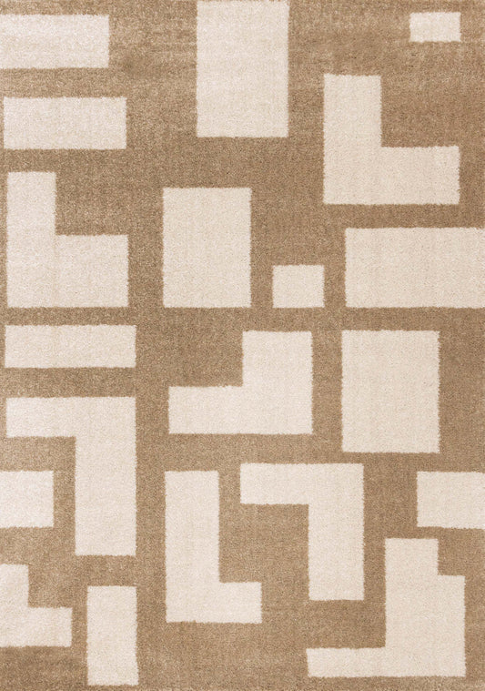 Tapis Hampton Cream Beige à formes géométriques - 5'3 x 7'7|Carpette Hampton crème et beige à motif géométrique - 5 pi 3 po x 7 pi 7 po