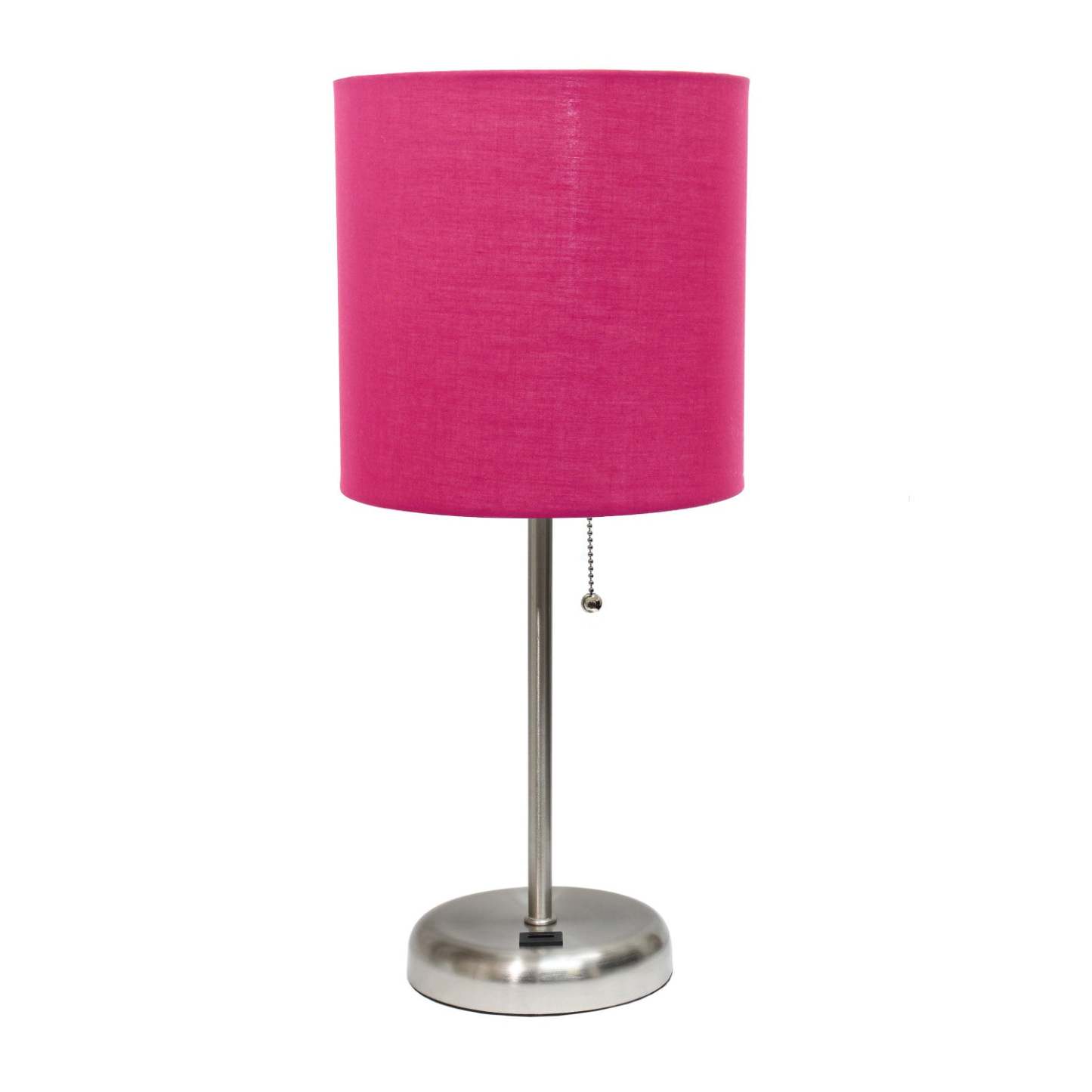 Lampe de table Limelights rose avec port de chargement USB et abat-jour en tissu | D213E3BT