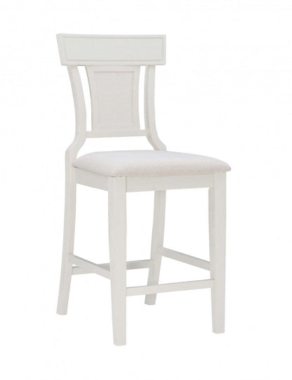 Tabouret Rylan de hauteur comptoir en tissu - blanc