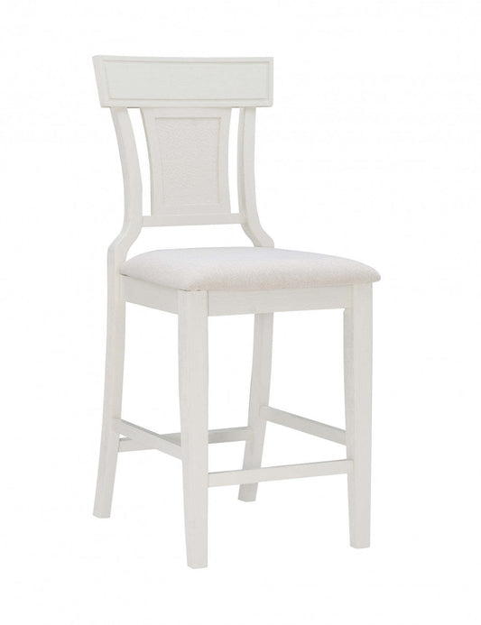 Tabouret Rylan de hauteur comptoir en tissu - blanc