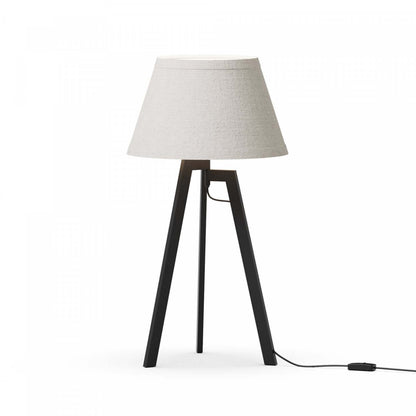 27 Lampe de table trépied architecturale noire avec abat-jour texturé | Lampe de table architecturale noire de 27 po à trépied avec abat-jour texturé