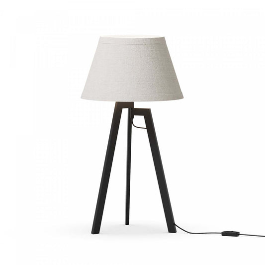 27 Lampe de table trépied architecturale noire avec abat-jour texturé | Lampe de table architecturale noire de 27 po à trépied avec abat-jour texturé