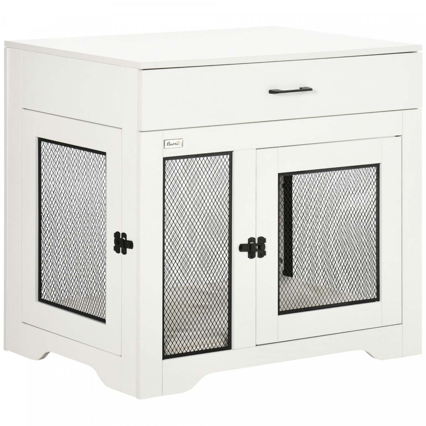 Pawhut 32in Dog Crate Furniture With Cushion, 2 Doors, Dog Kennel End Table With Storage, Indoor Dog|Pawhut 32in Meuble de Cage pour Chien avec Coussin, 2 Portes, Table d'Appoint avec Rangement, Cage d'Intérieur pour Chien