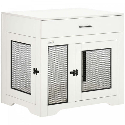 Pawhut 32in Dog Crate Furniture With Cushion, 2 Doors, Dog Kennel End Table With Storage, Indoor Dog|Pawhut 32in Meuble de Cage pour Chien avec Coussin, 2 Portes, Table d'Appoint avec Rangement, Cage d'Intérieur pour Chien