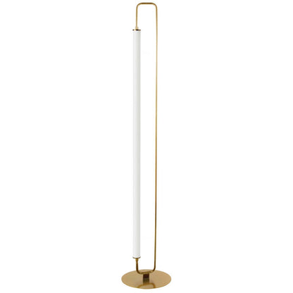 Dainolite Freya 1 Light LED Floor Lamp Aged Brass White Acrylic|Lampe à pied Freya de Dainolite en acrylique blanc, avec fini laiton vieilli et 1 ampoule à DEL